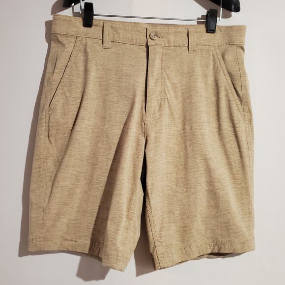 Eddie Bauer Travex Hiking Shorts Mens 33 Travel Guide Tan Hybrid UPF 50+ Trail - Picture 1 of 9